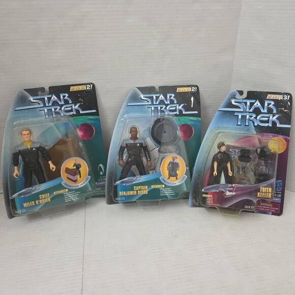 Lot Of 3 Star Trek DS9 Warp Factor Figures Cap Benjamin Sisko, Chief O'Brien - Picture 5 of 5